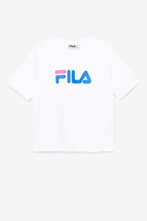 FILA Miss Eagle Tee T-Shirts White / Blue,Womens Clothing | CA.HGJKOI604